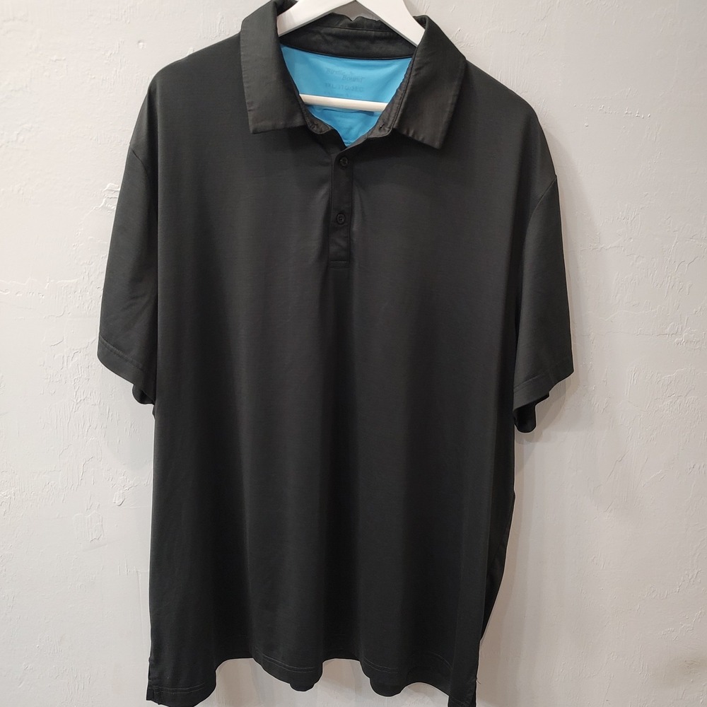 Birdie Bound Men's 3XL Tall Black Performance Golf Polo‎ Shirt Moisture Wicking